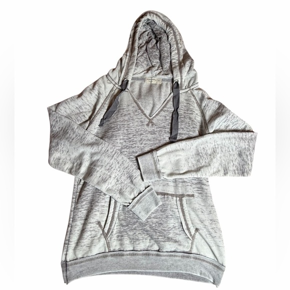 Ocean Drive Sweaters - Ocean Drive Light Gray Distressed Soft Hoodie Pullover Sweater Size M